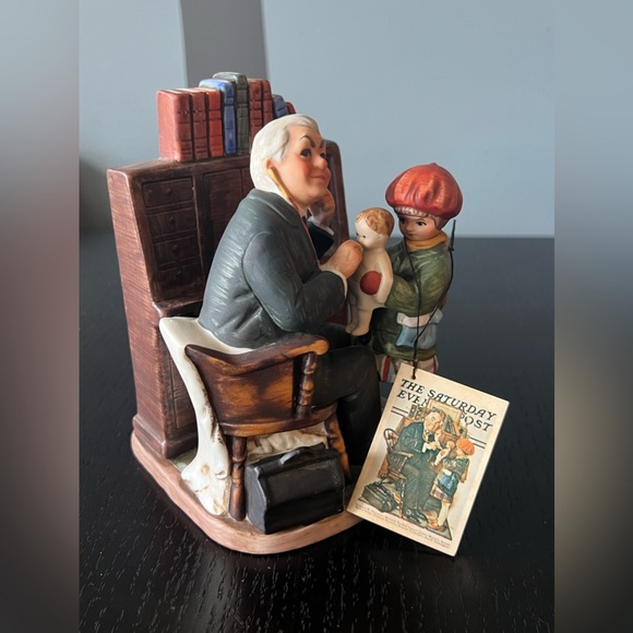 1973 Norman "Rockwell Doctor & the Doll" Figurine Dave Grossman Sat Evening Post - Picture 2 of 7